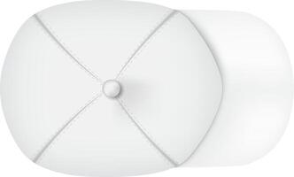 Classic white baseball cap lying on a white background, showcasing its simple design and blank space for customization, ideal for showcasing logos or designs vector