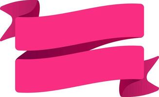 Two vibrant pink ribbons are gracefully waving, creating a sense of celebration and elegance against a clean white backdrop, perfect for adding a touch of festivity to any design vector