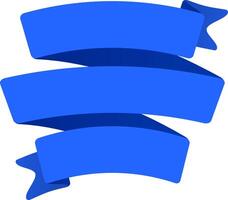 Three blue ribbons are elegantly waving, creating a stylish design perfect for awards, celebrations, or decorative purposes, symbolizing achievement, quality, or recognition vector