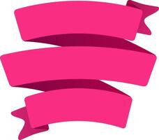Three vibrant pink ribbons gracefully waving, creating a lively and festive atmosphere ideal for celebrations, announcements, and special occasions filled with joy and elegance vector