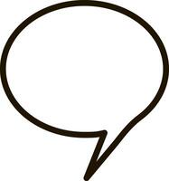 Oval speech bubble featuring a pointed tail serves as a simple yet effective representation of communication, facilitating discussions and the sharing of ideas among individuals vector