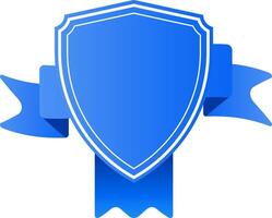 Featuring a blue shield adorned with a ribbon, symbolizing security, protection, and reliability while conveying a strong sense of trust and confidence in various contexts vector