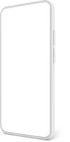 White smartphone featuring a blank screen, displaying a sleek side view, ideal for presenting mobile apps or websites with a modern and minimalist aesthetic vector