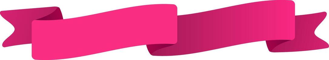Pink ribbon waving and folding over a white background, creating a sense of elegance and celebration, perfect for adding a touch of style to designs vector