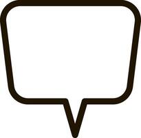 Simple and minimalist illustration of a blank speech bubble, featuring rounded edges and a downward pointing tip, ideal for conveying messages, quotes, or dialogue vector