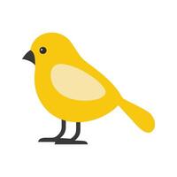 Flat Illustration of a Canary with Yellow Body and Clean Lines vector