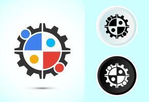 Minimalist Teamwork Icon Design for Professional Use vector