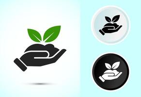 Plant icon design, Sprout icon for apps and webs vector