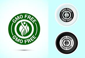 GMO Free Badge Icon Design, Web and Mobile Illustration Style vector
