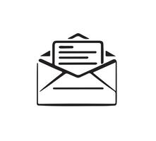 Email Silhouette, Simple and Clean Communication Icon vector