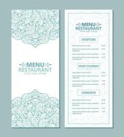 Menu Layout with ornamental Elements vector