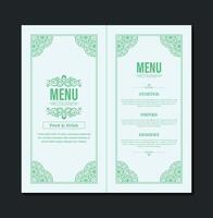 Menu Layout with ornamental Elements. vector