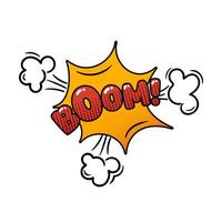 Boom speech balloon. Retro comic book style with halftone shadows. illustration, vintage design, pop art style. capturing a lively and expressive aesthetic. vector