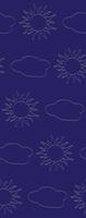 Minimalist seamless pattern with sun and cloud motifs. Simple strokes line art style. For contemporary textile applications like bedding and curtains, modern spaces, gift bag, wrapping paper. vector