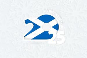 New Year 2025 for Scotland on snowflake background. vector