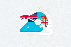 New Year 2025 for Fiji on snowflake background. vector