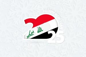 New Year 2025 for Iraq on snowflake background. vector