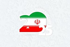 New Year 2025 for Iran on snowflake background. vector