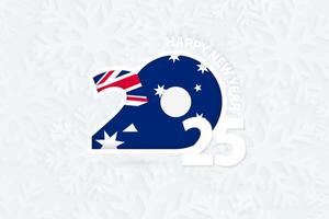 New Year 2025 for Australia on snowflake background. vector
