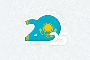 New Year 2025 for Kazakhstan on snowflake background. vector