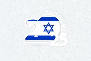 New Year 2025 for Israel on snowflake background. vector