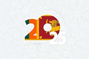 New Year 2025 for Sri Lanka on snowflake background. vector