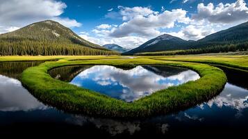 A heart shaped lake photo