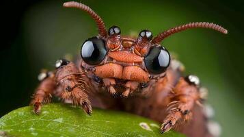 A close up of a bug with big eyes photo