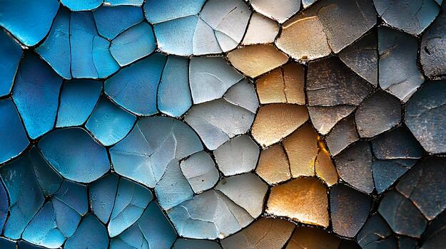 macro foto de mariposa ala exhibiendo intrincado patrones y vibrante colores, destacando sombras de azul y oro. delicado texturas crear maravilloso visual efecto