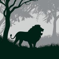 Lion in Forest vector