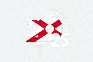 New Year 2025 for Alabama on snowflake background. vector