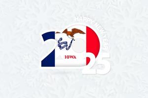 New Year 2025 for Iowa on snowflake background. vector