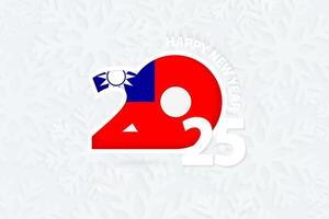 New Year 2025 for Taiwan on snowflake background. vector