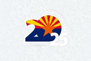 New Year 2025 for Arizona on snowflake background. vector