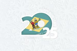 New Year 2025 for Delaware on snowflake background. vector