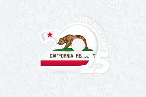 New Year 2025 for California on snowflake background. vector