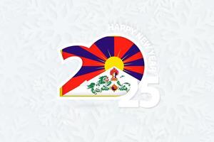 New Year 2025 for Tibet on snowflake background. vector