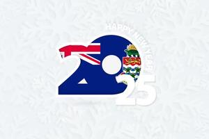New Year 2025 for Cayman Islands on snowflake background. vector