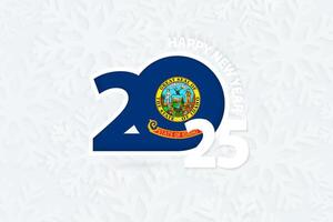 New Year 2025 for Idaho on snowflake background. vector