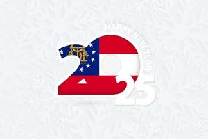 New Year 2025 for Georgia on snowflake background. vector