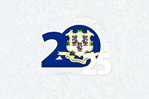 New Year 2025 for Connecticut on snowflake background. vector