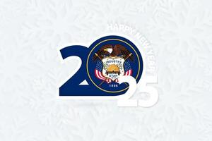New Year 2025 for Utah on snowflake background. vector