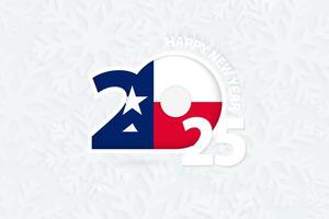 New Year 2025 for Texas on snowflake background. vector