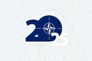 New Year 2025 for Nato on snowflake background. vector