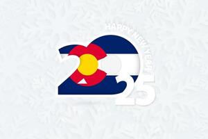 New Year 2025 for Colorado on snowflake background. vector