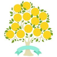 Genealogical family tree with blank spaces for writing names of family members vector