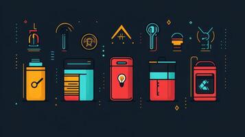 A colorful illustration of various items photo