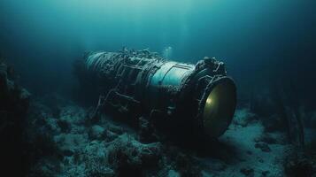 An underwater view of a large object photo