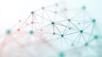 A network of dots and lines on a white background photo