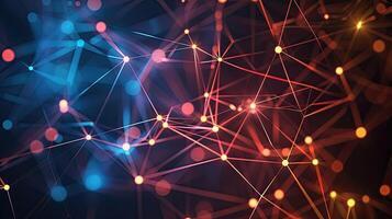 The abstract background of a network of dots photo